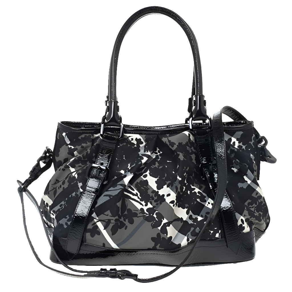 Burberry Floral Check Tote Bag