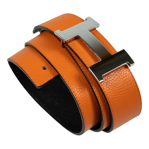 Hermes H leather belt